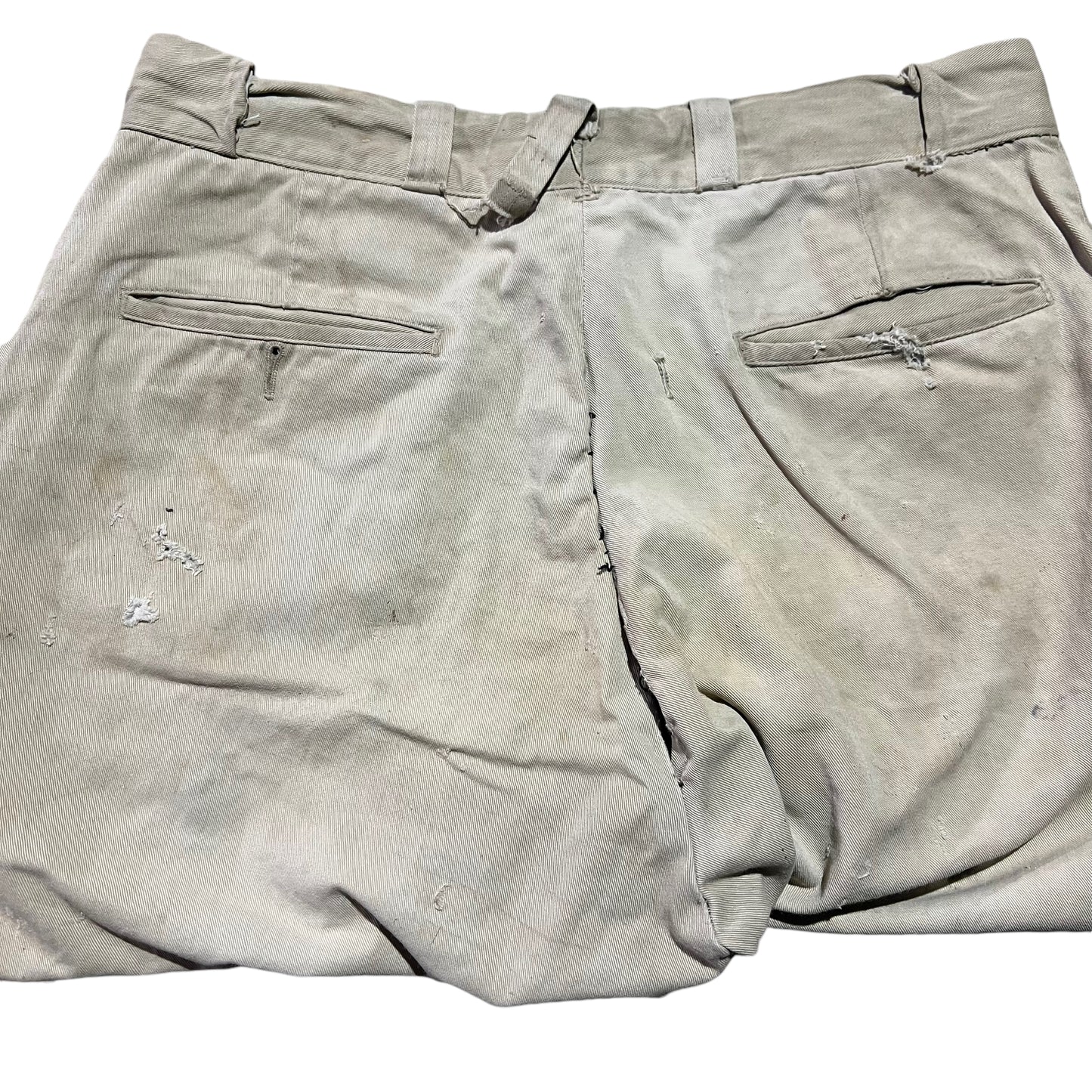 1950s Sail cloth khaki chino work pants (32w)