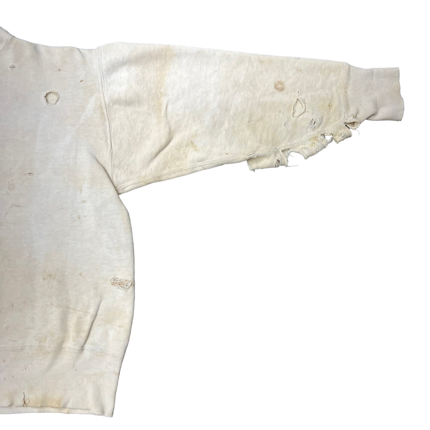 1940s Distressed single-v white sweatshirt (M/L)