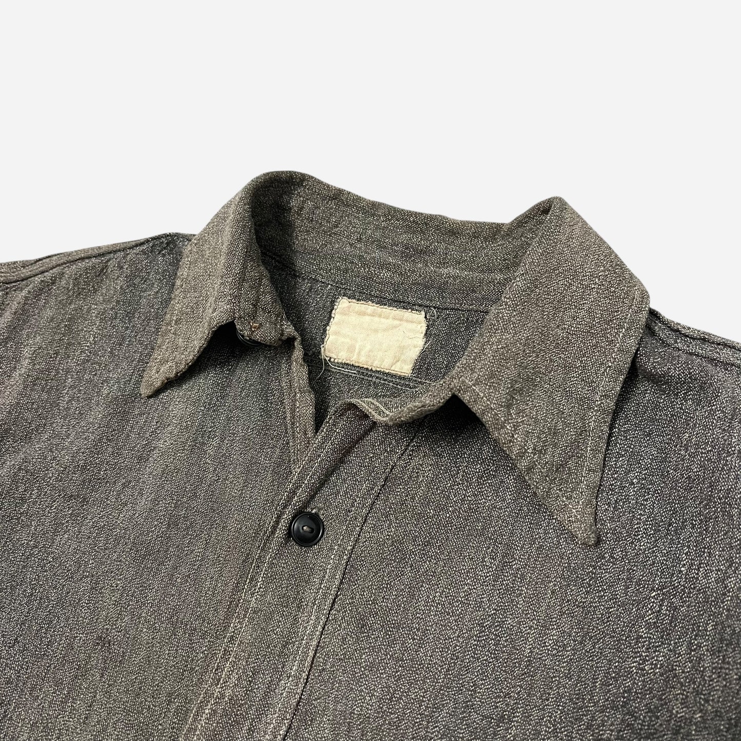 1940s Salt & pepper chambray shirt (S/M)