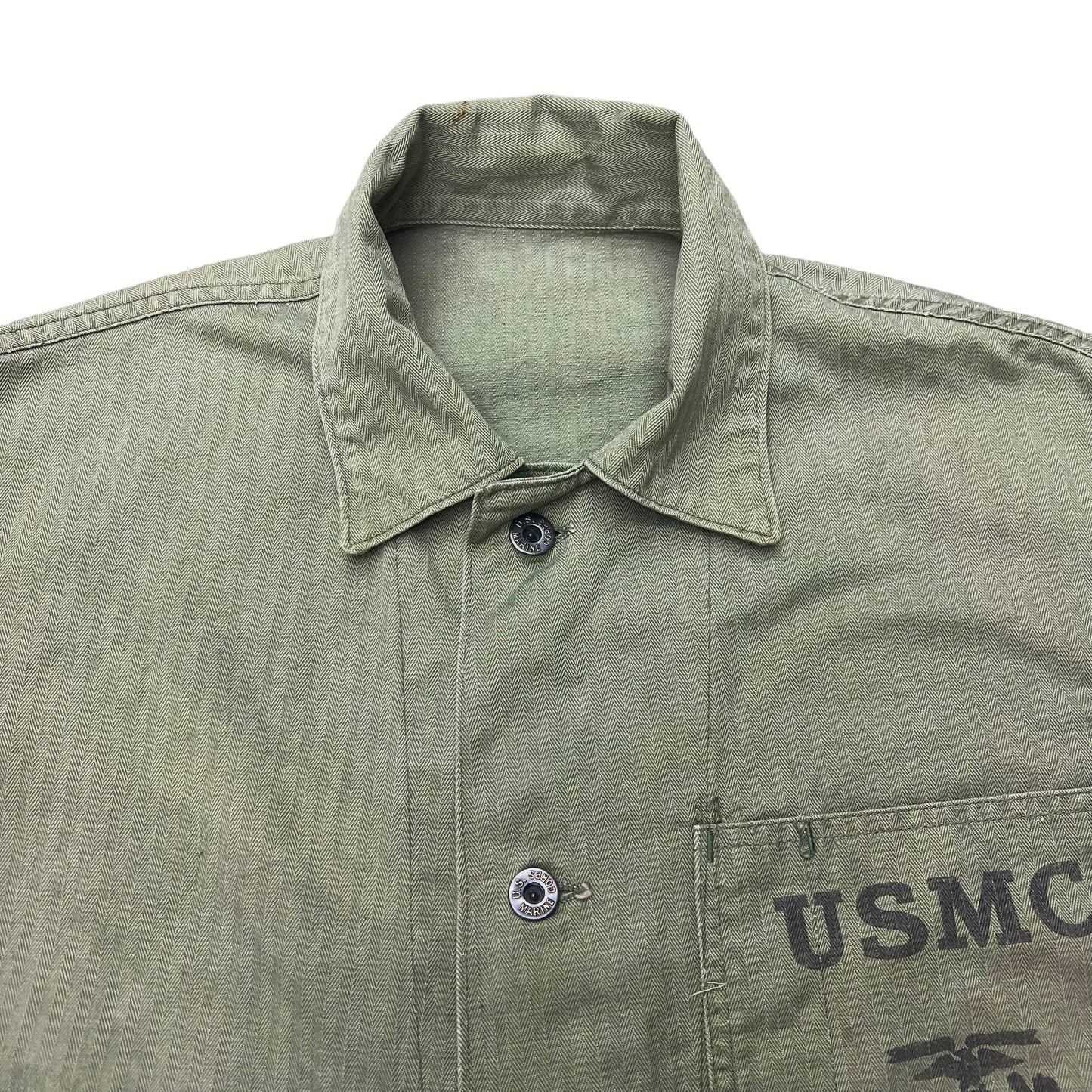 1950s USMC Korean War P41 USN worn HBT shirt jacket (M)