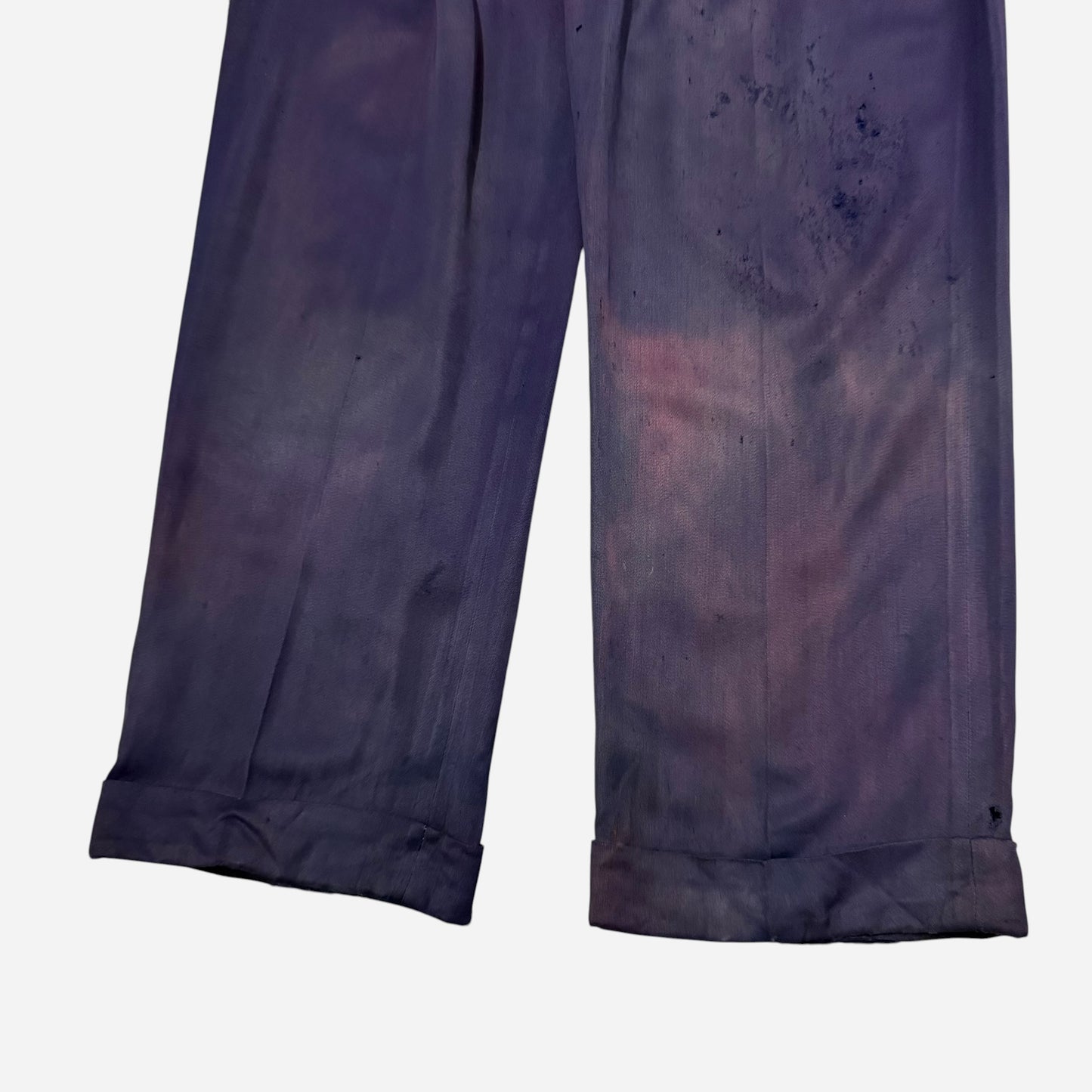 1950s Purple rayon pleated pants (31w)