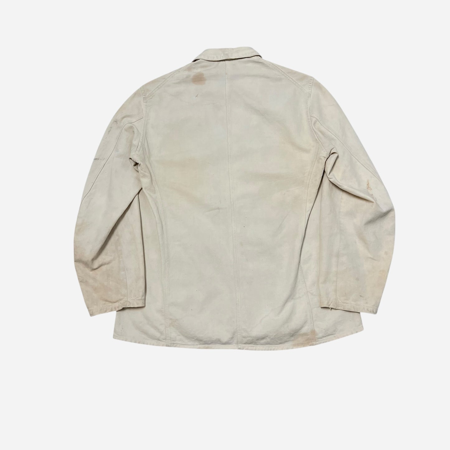 1920s White cotton three pocket chore jacket (S/M)