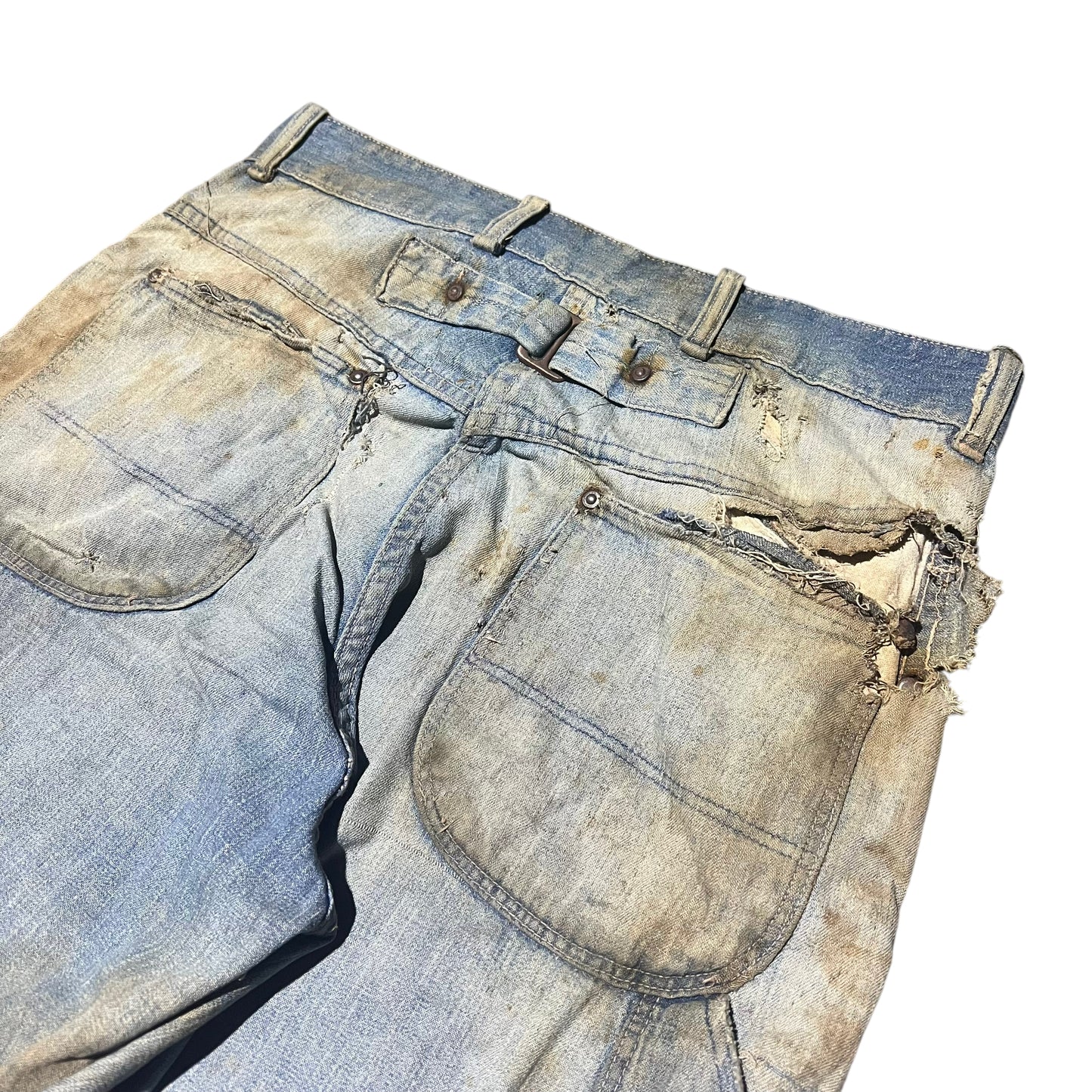 1930s As-is buckleback donut fly denim jeans (31w)