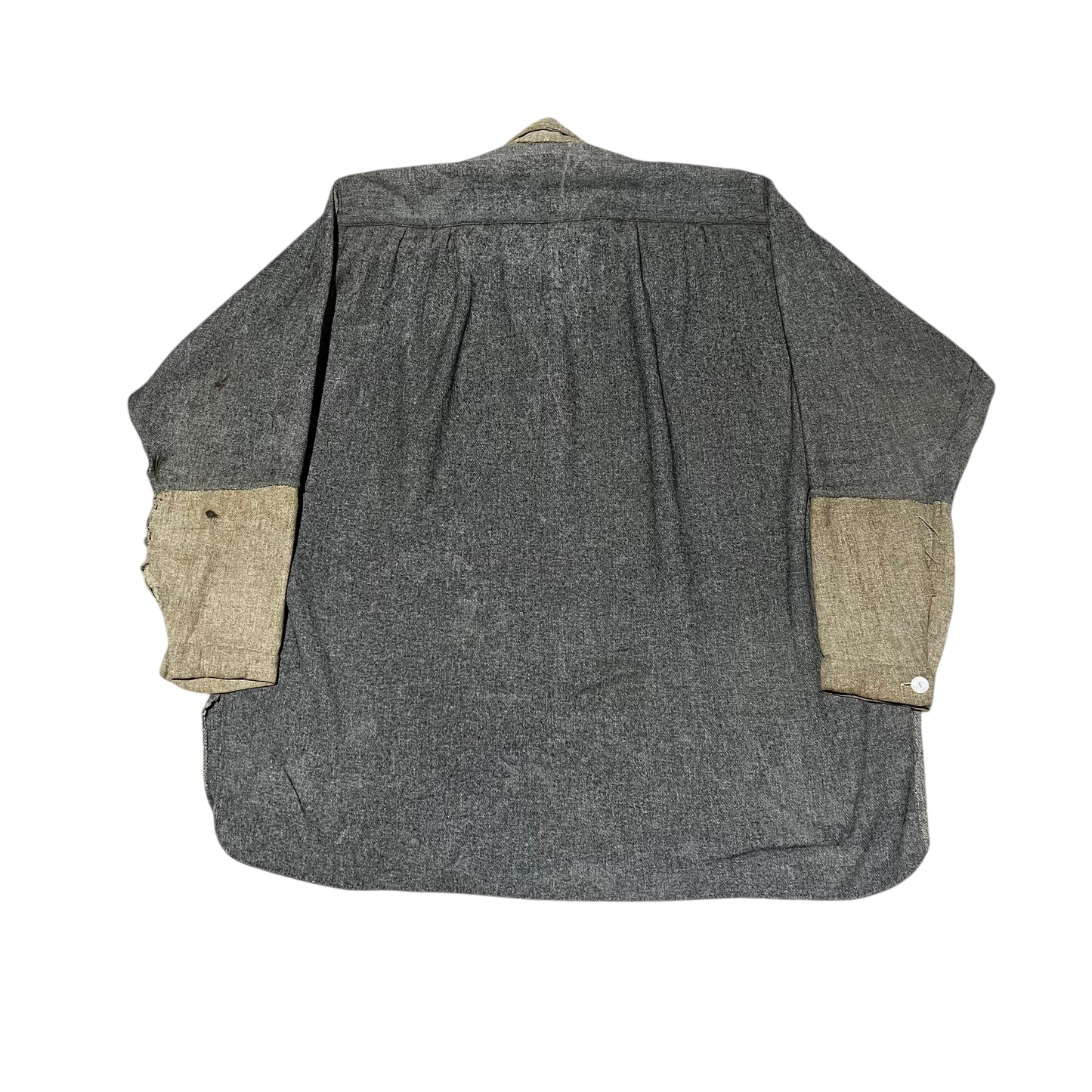 1910s Two toned wool/cotton pullover work shirt (M)