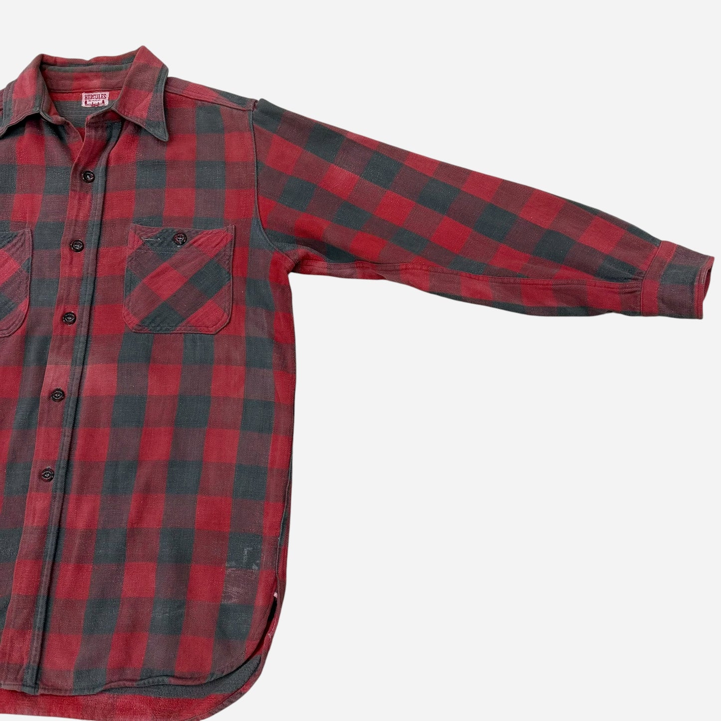 1940s 1950s Hercules red cotton flannel (S/M)