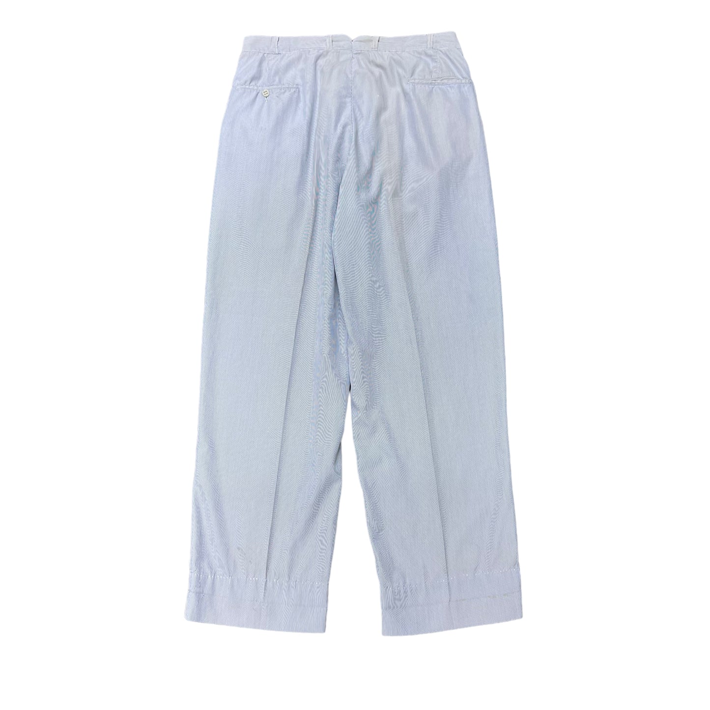 1940s Thin cotton blue striped summer pants (34w)