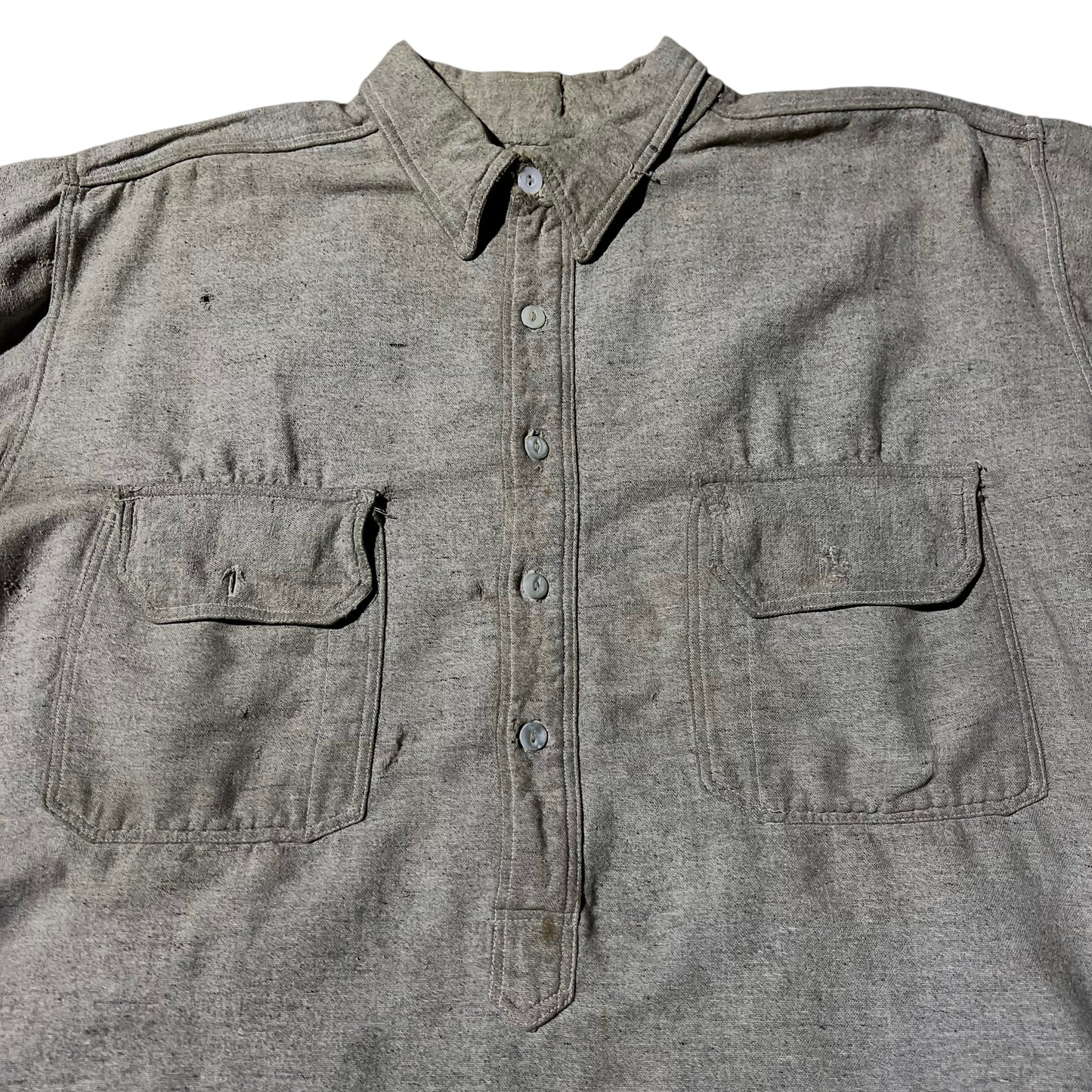 1920s Grey wool pull over work shirt (M/L)