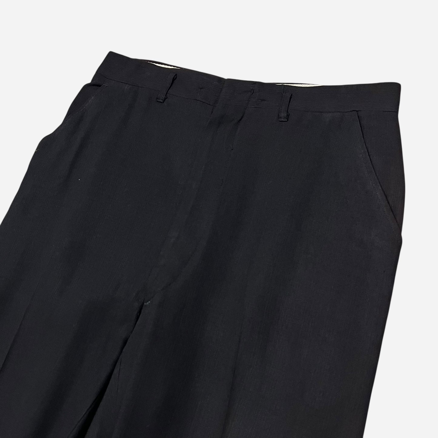 1950s Black rayon pants (31w)