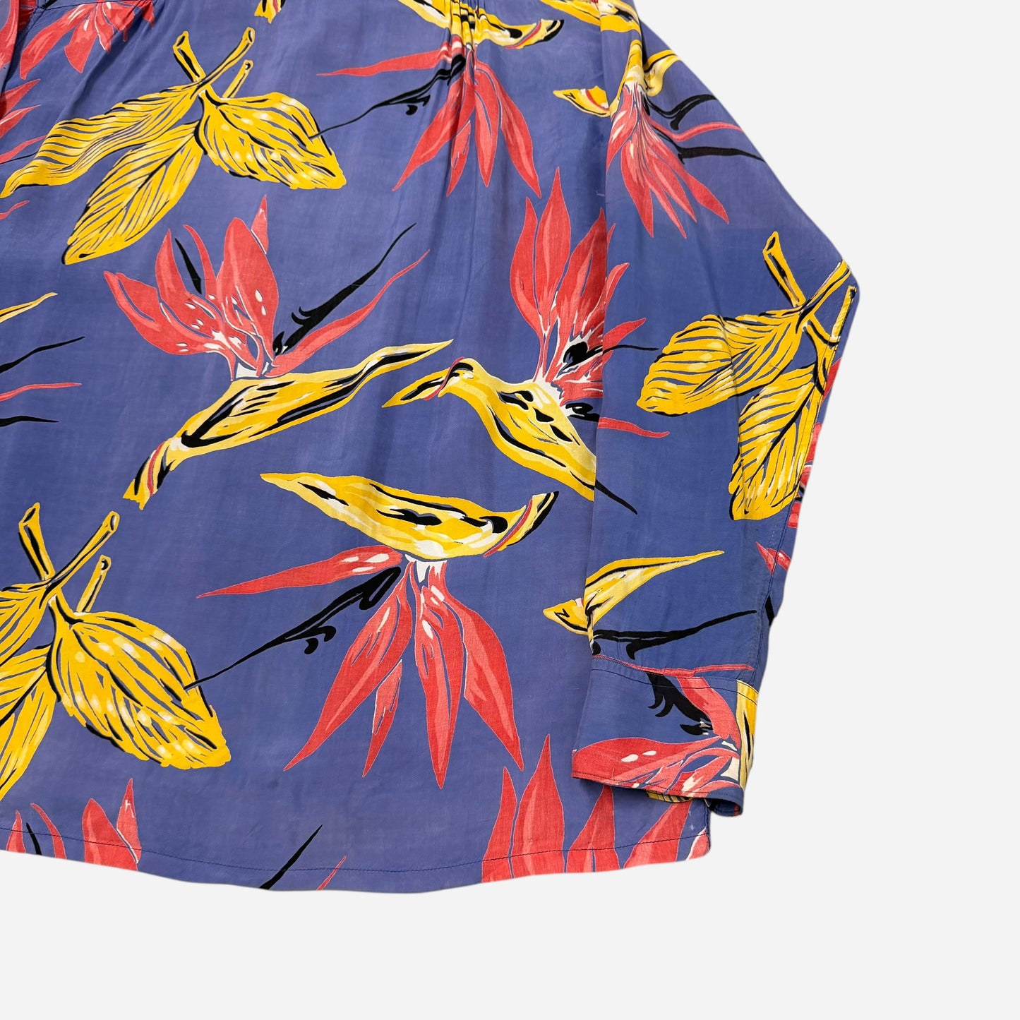 1940s Towncraft rayon/acetate Hawaiian print loop collar shirt (M)