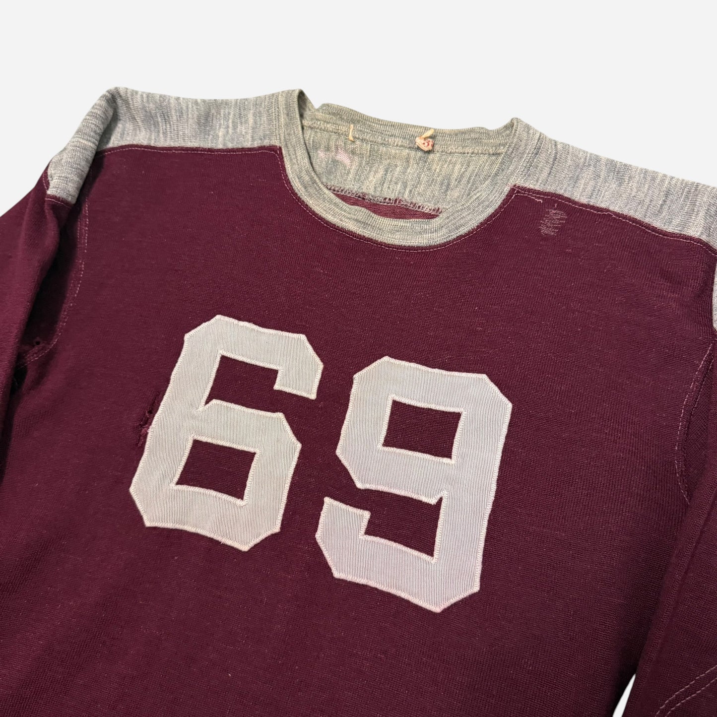 1940s Wool burgundy jersey (M)