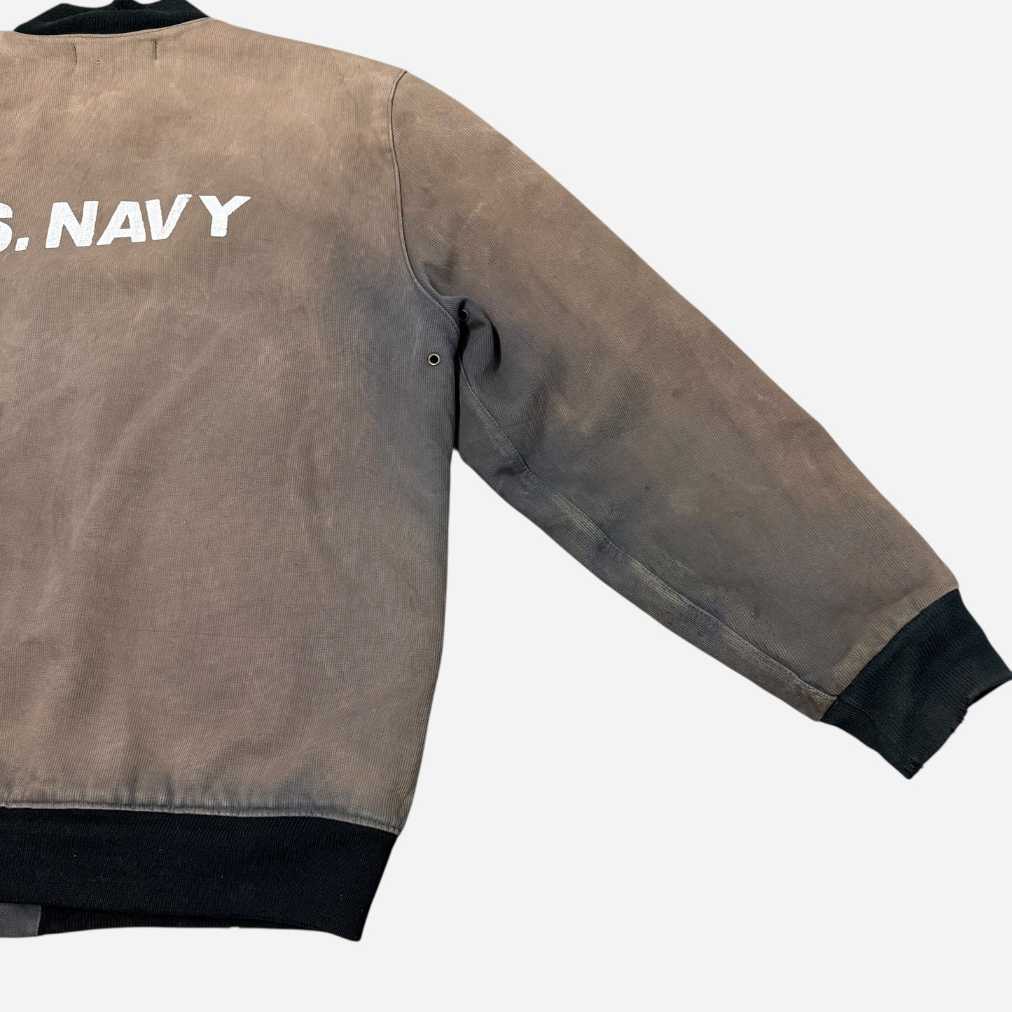 2000s Repro sun faded USN 1st pattern blue zipper deck jacket (L)