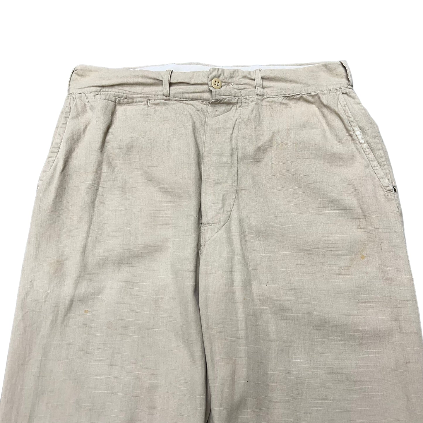 1940s-1950s Light cotton khaki summer pants (28w)