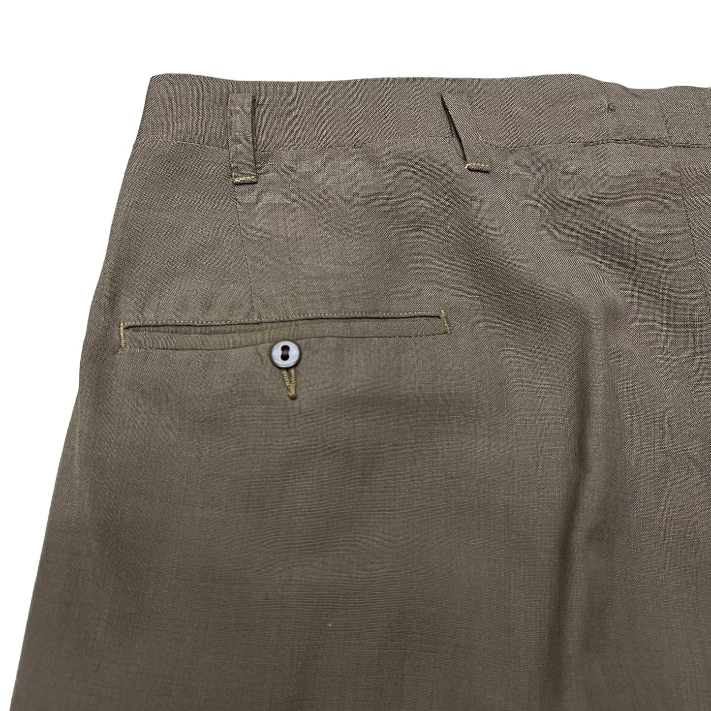 1940s Brown gabardine drop loop trousers (36w)