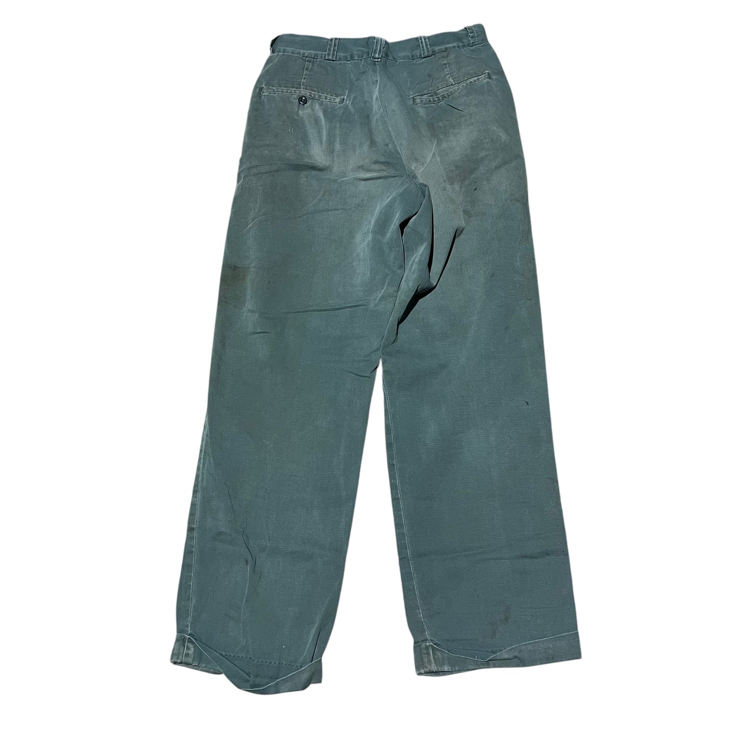 1950s Green sail cloth work chino pants (28w)