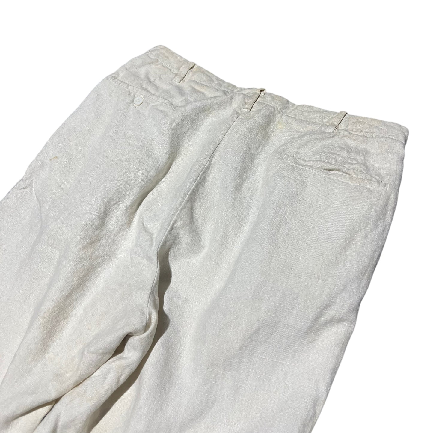 1930s Happy Man white linen pleated pants (29w)