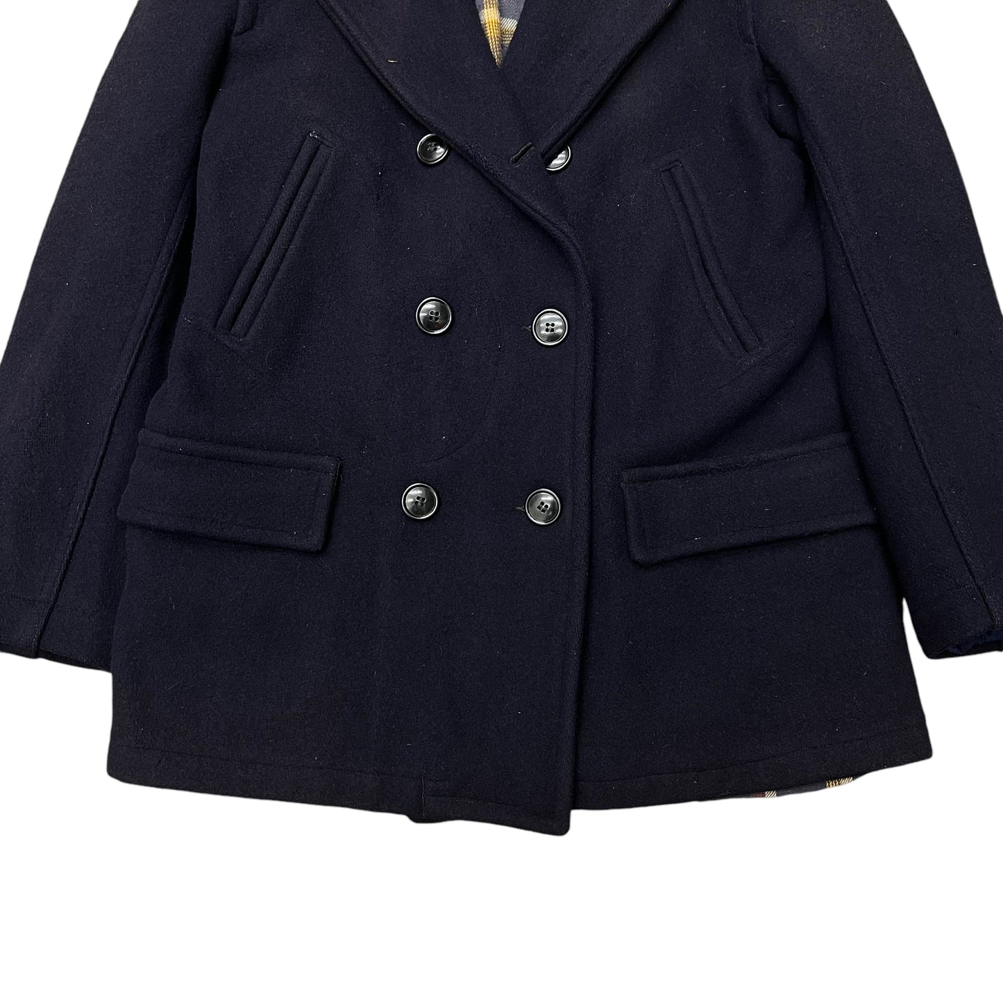 1930s Sweet Orr dark navy blue double breasted pea coat (M/L)