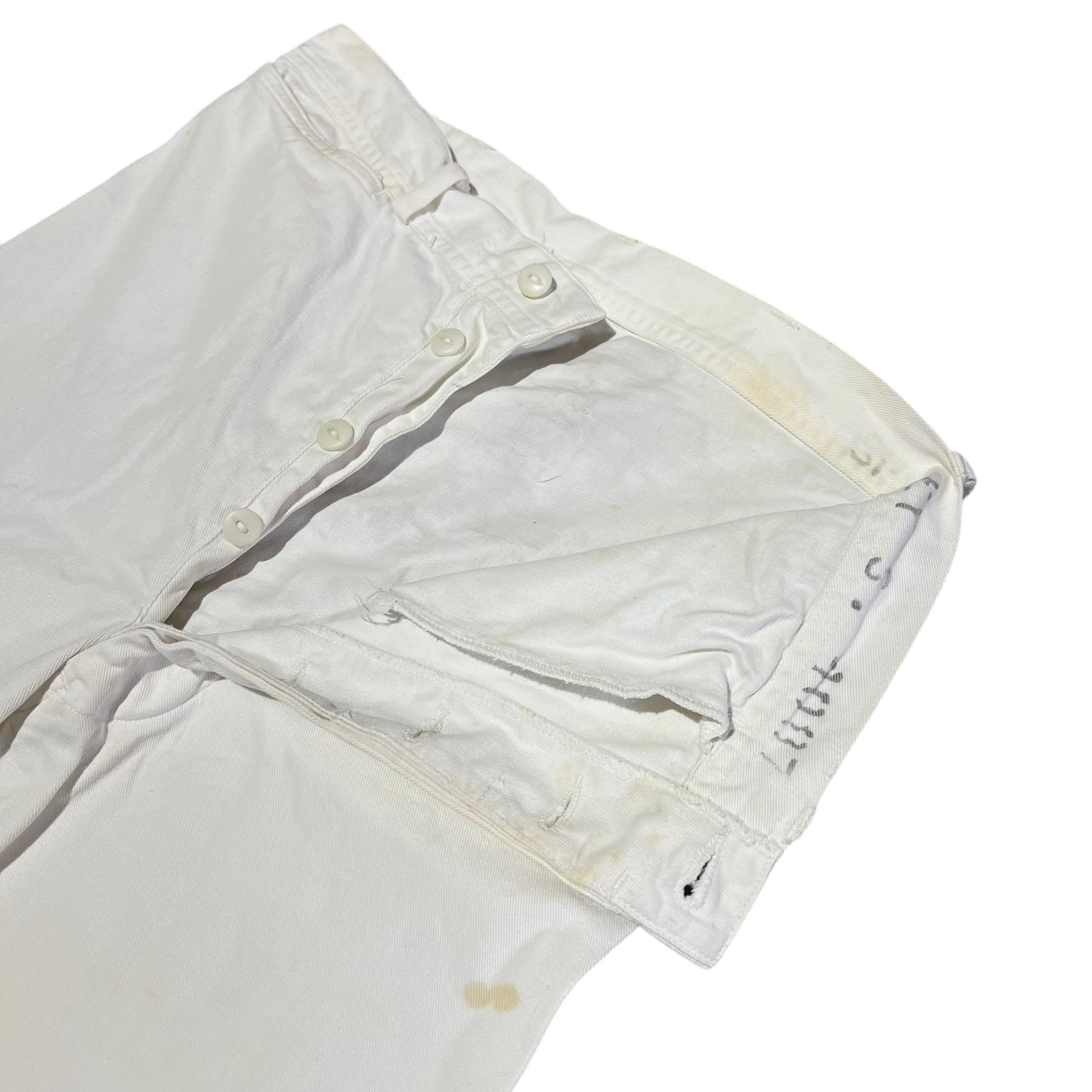 1940s WWII USN white wide leg flared pants (28w)