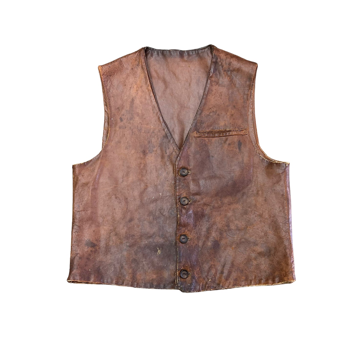 1960s Brown leather vest (M)