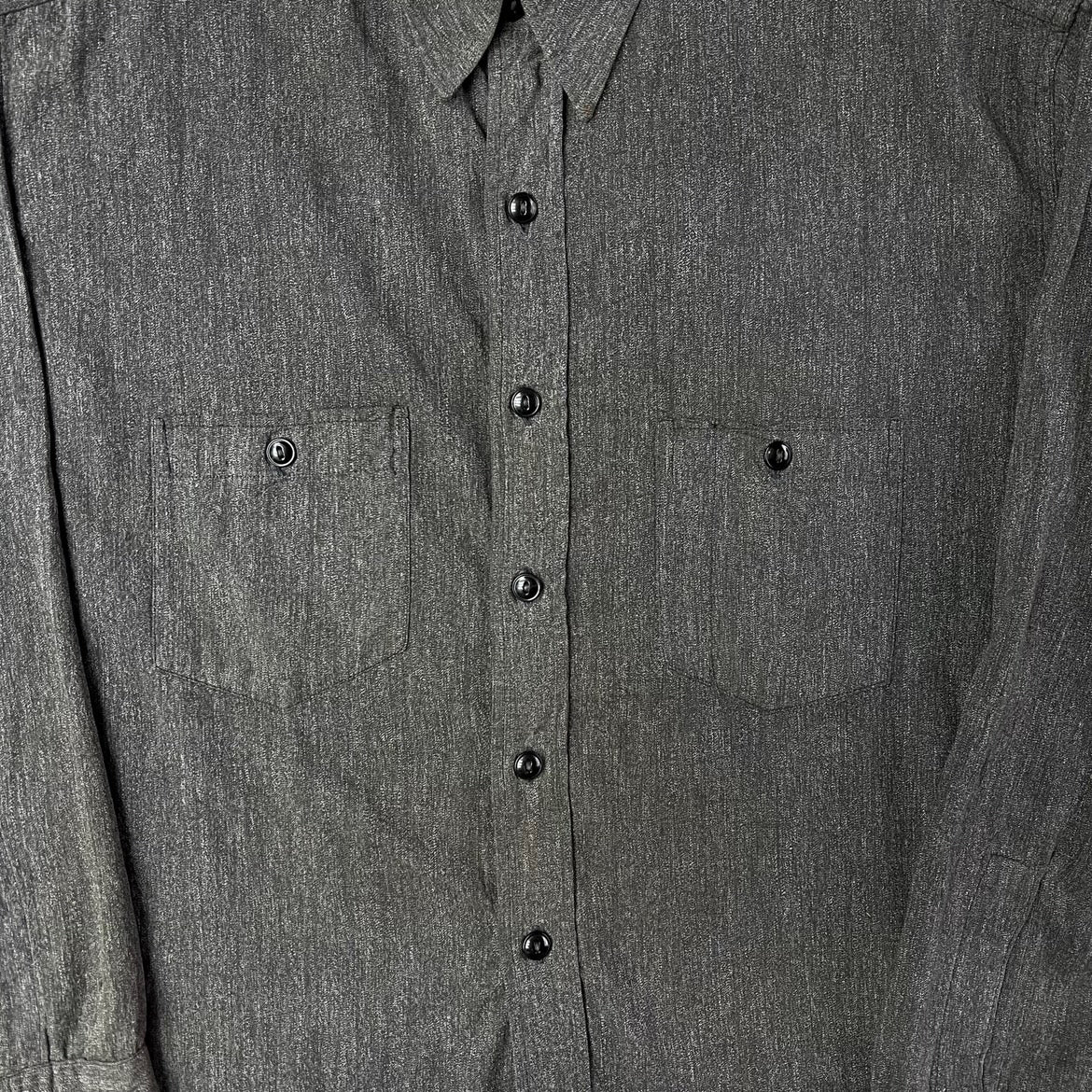 1940s Sweet Orr salt & pepper chambray work shirt (XL)