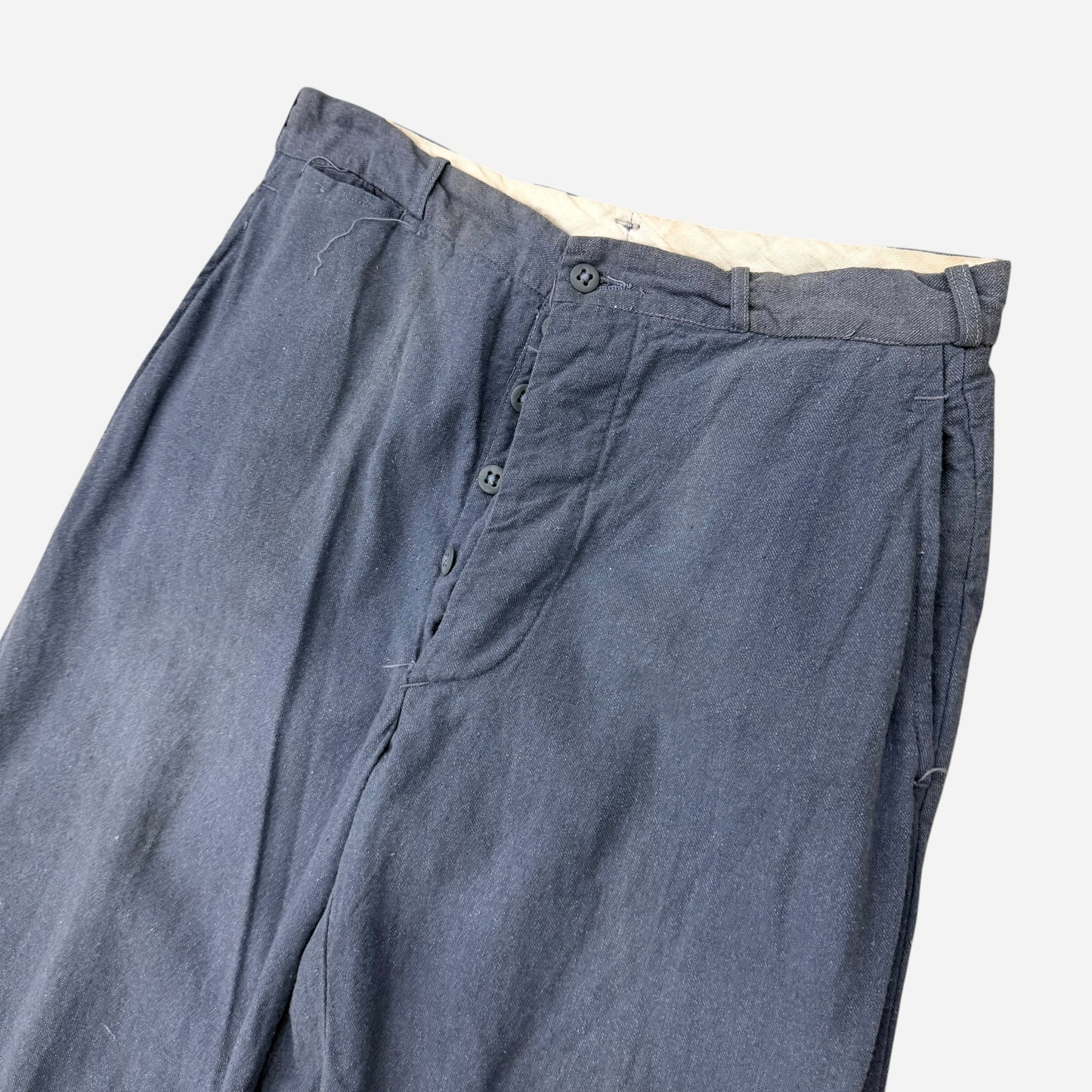 1940s Blue salt & pepper chambray work pants (30w)