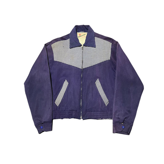 1940s 1950s Purple rayon sportswear jacket (M)