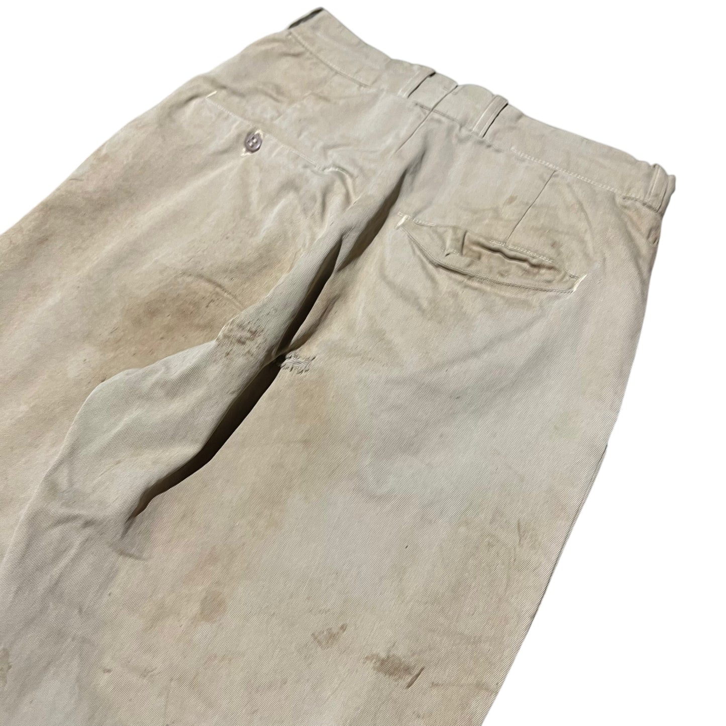 1940s Anvil button fly khaki chino work pants (26w)