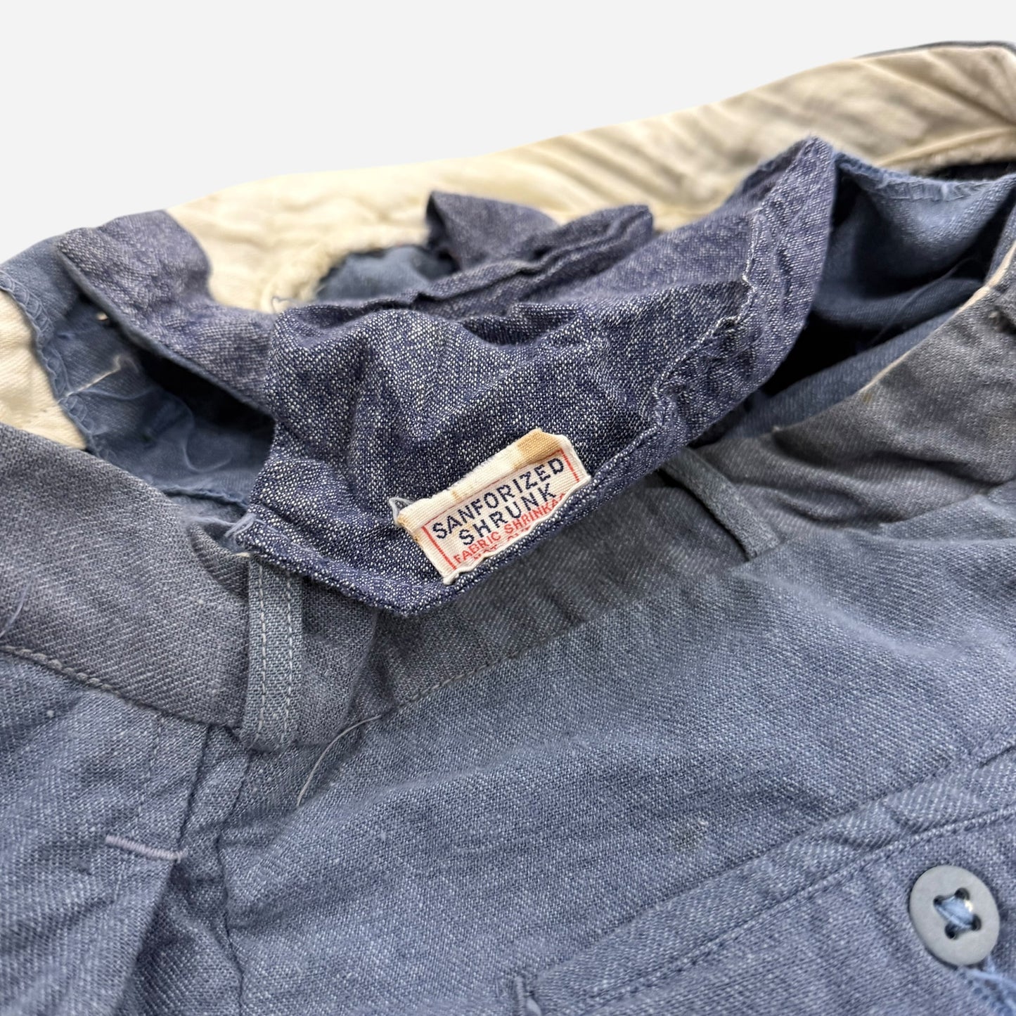 1940s Blue salt & pepper chambray work pants (30w)