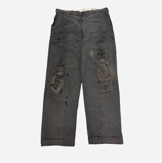 1950s Big Mac heavily repaired salt & pepper work pants (35w)