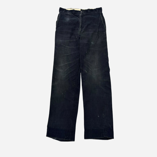1950s Black corduroy sail cloth pants (29w)