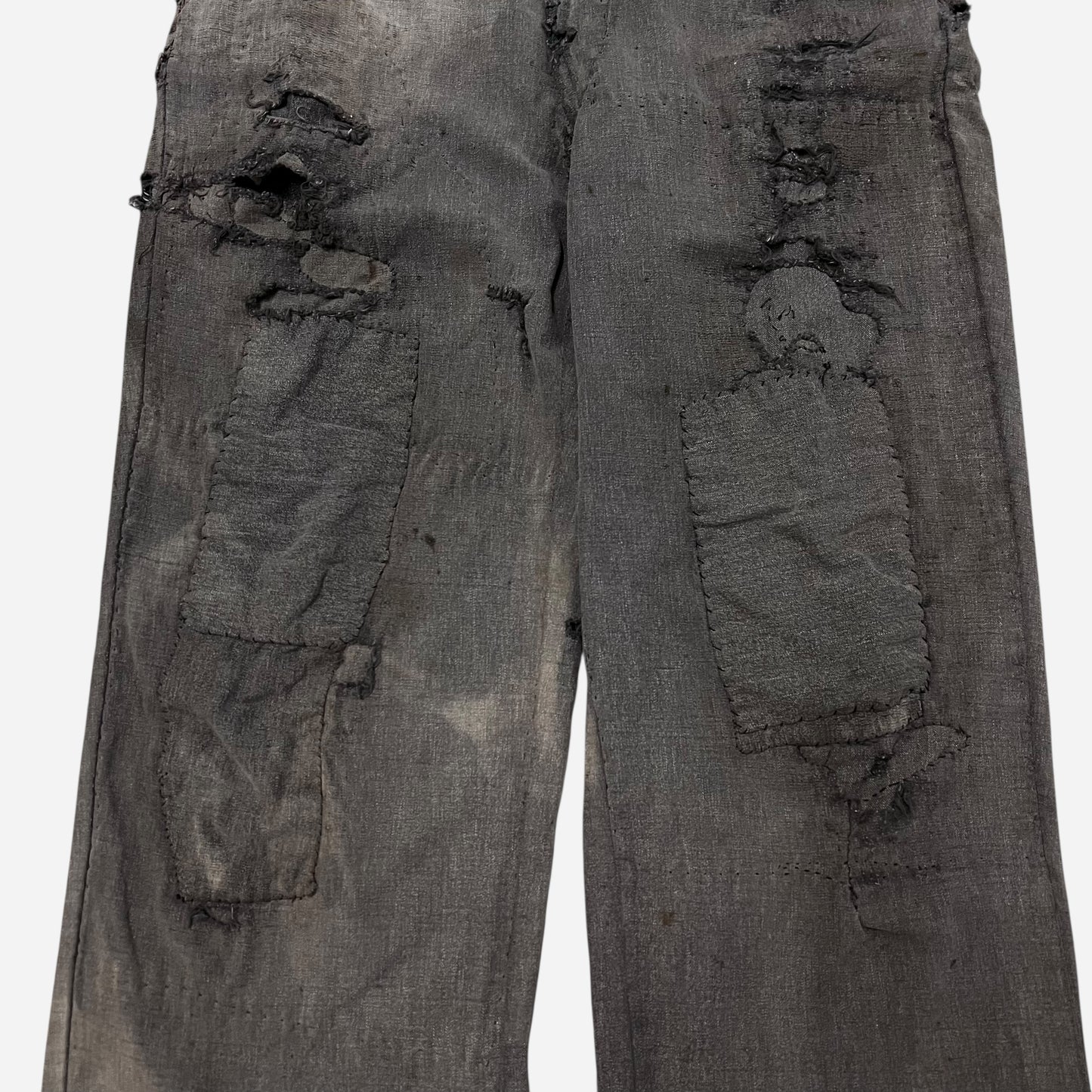 1950s Big Mac heavily repaired salt & pepper work pants (34w)