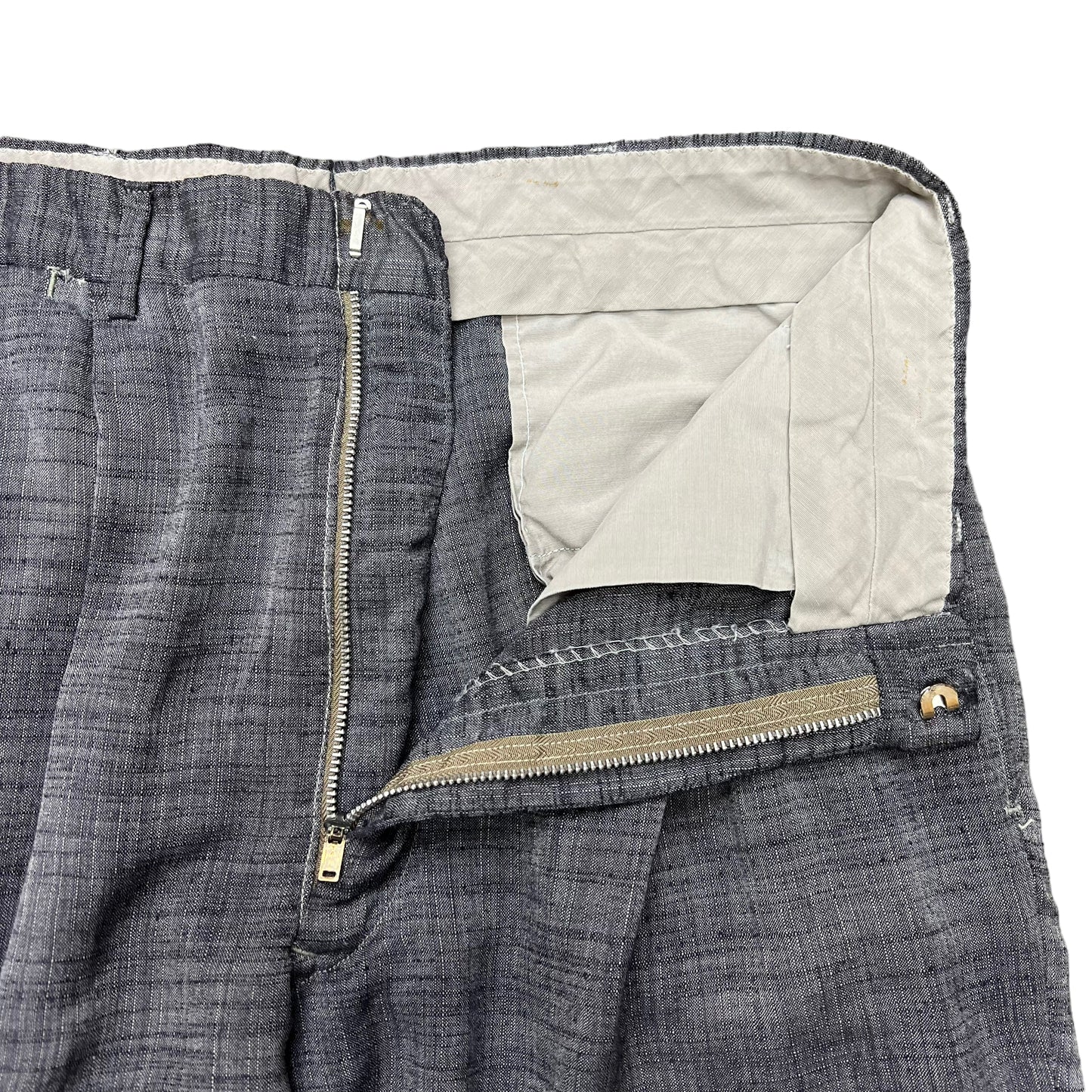 1940s Silver thin cotton summer pants (28w)