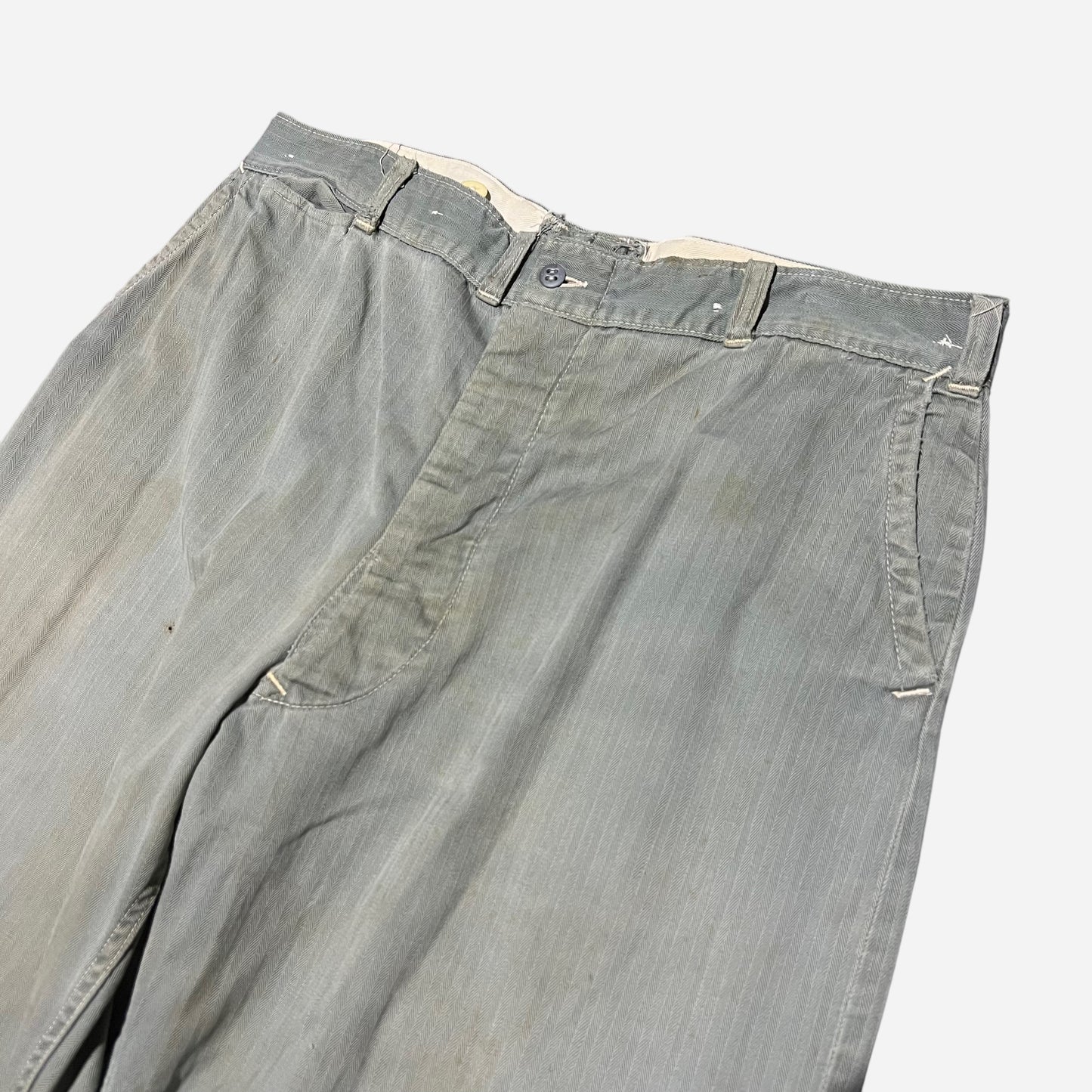 1940s Sweet Orr light green hbt button fly work pants (36w)