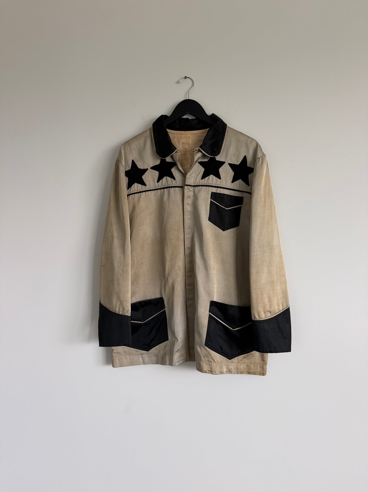 1940s Cowboy rodeo cotton satin star jacket (L/XL)