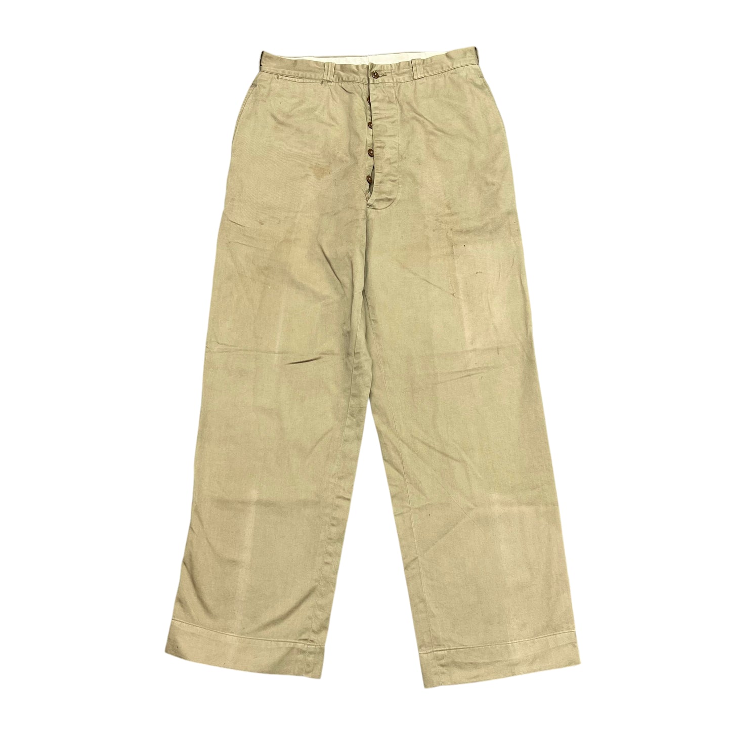 1950s Button fly khaki chino work pants (32w)