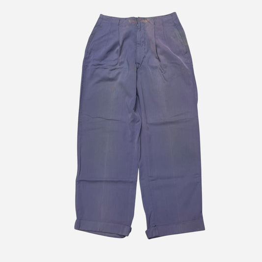 1940s 1950s Purple pleated rayon sun faded pants (30w)