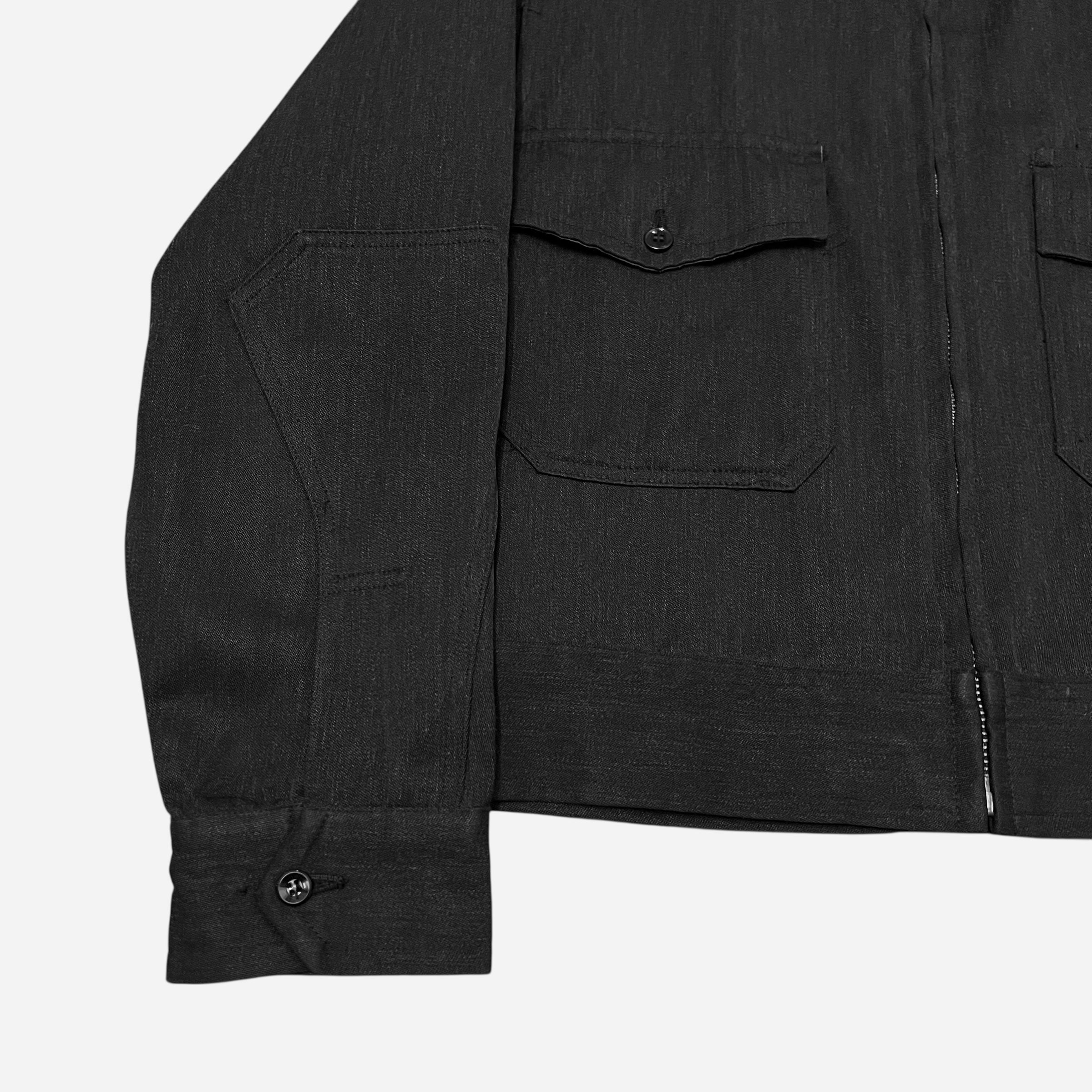 1960s Black cotton whipcord boxy work jacket (M) – Bastler Antique