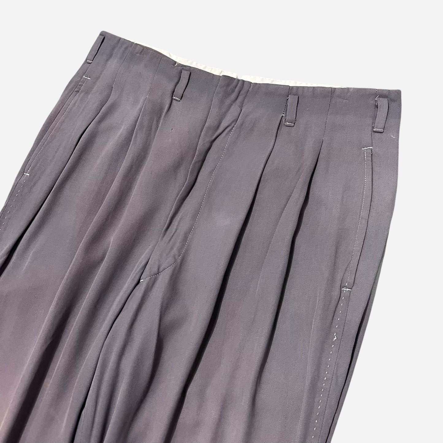 1950s Light purple rayon cotton pleated pants (32w)
