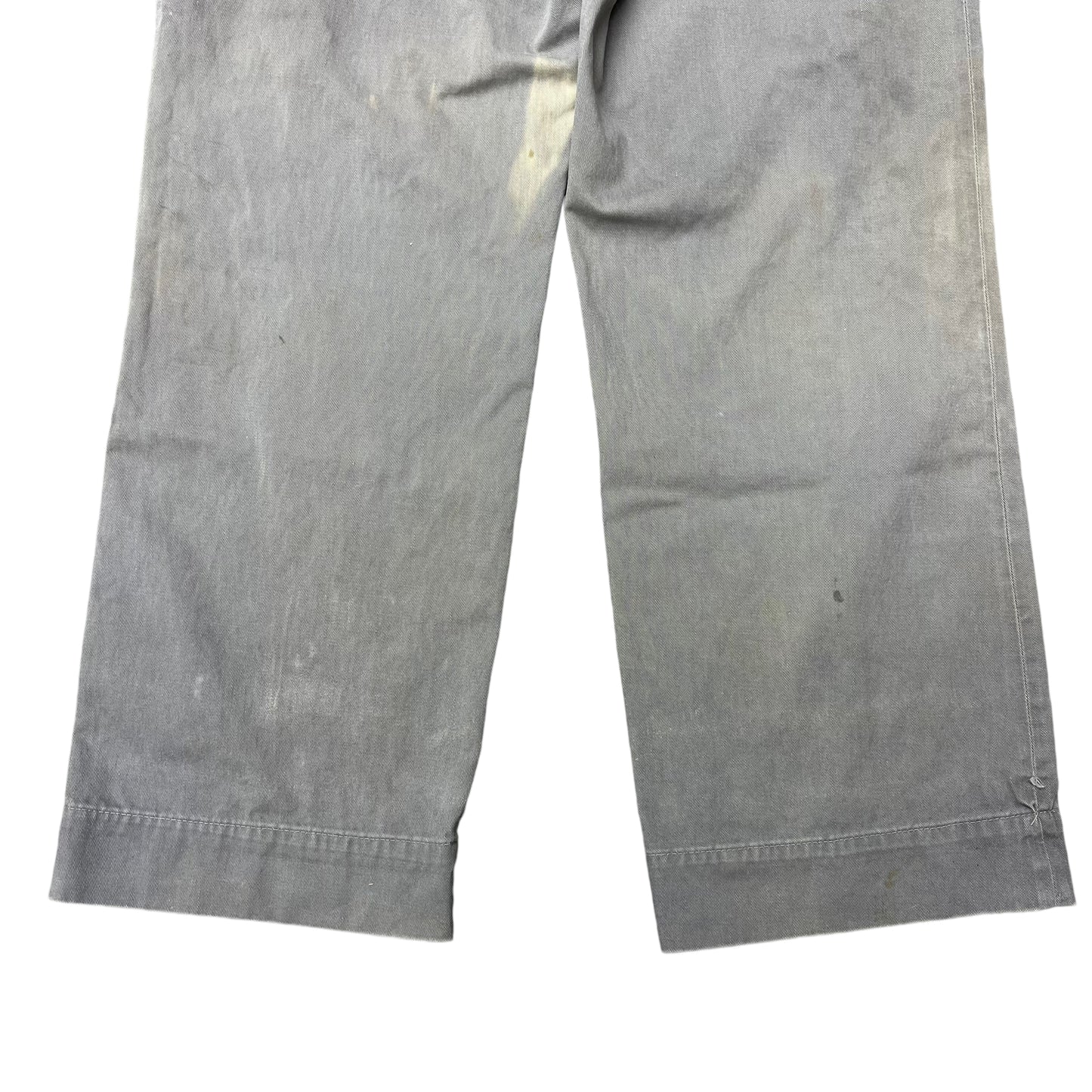 1950s Grey sun faded cotton sail cloth chino work pants (30w)