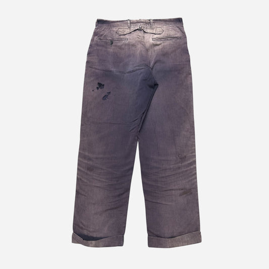 1950s Sweet Orr purple sun faded cotton buckle back work pants (31w)