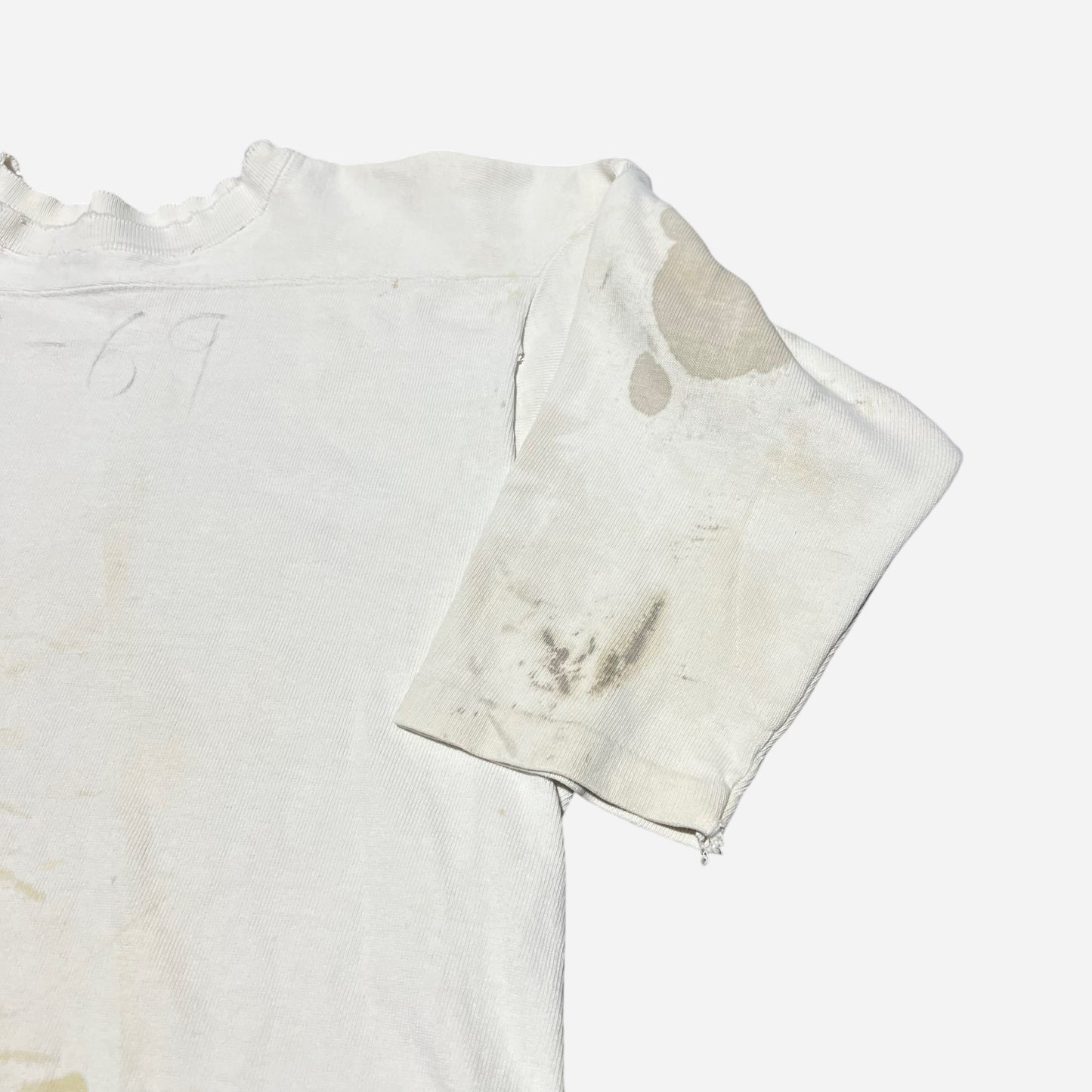 1940s 1950s White cotton jersey shirt (L)