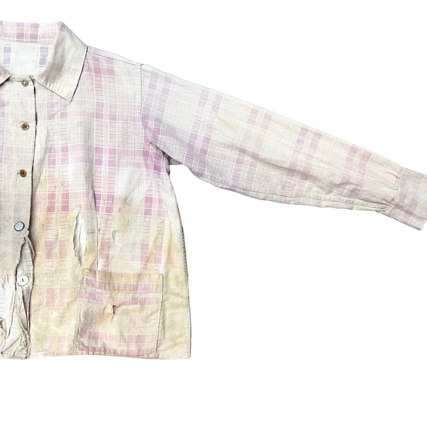 1940s Faded pink homemade flannel (M/L)