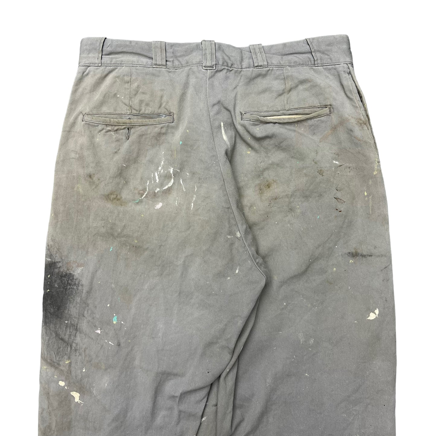 1950s Boat cloth grey painters work pants (34w)