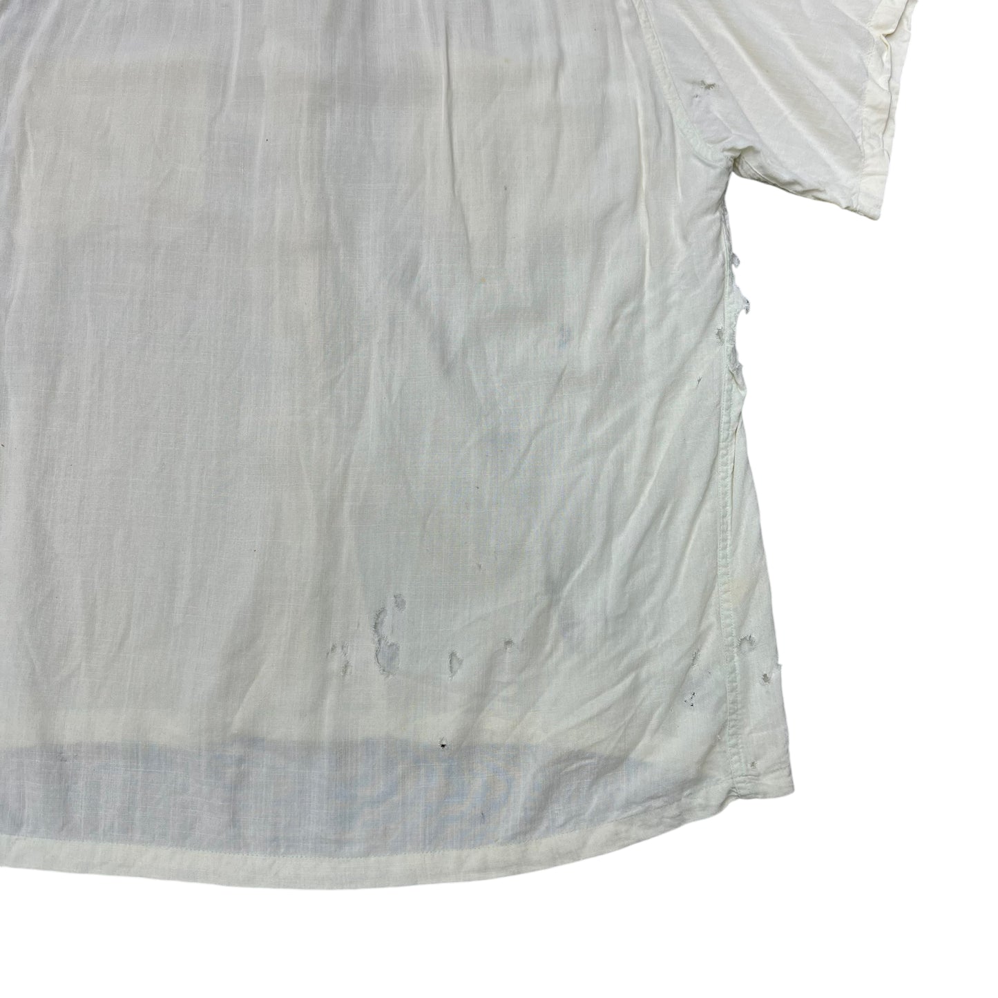 1950s Wings distressed cotton/rayon white cloth shirt (M)