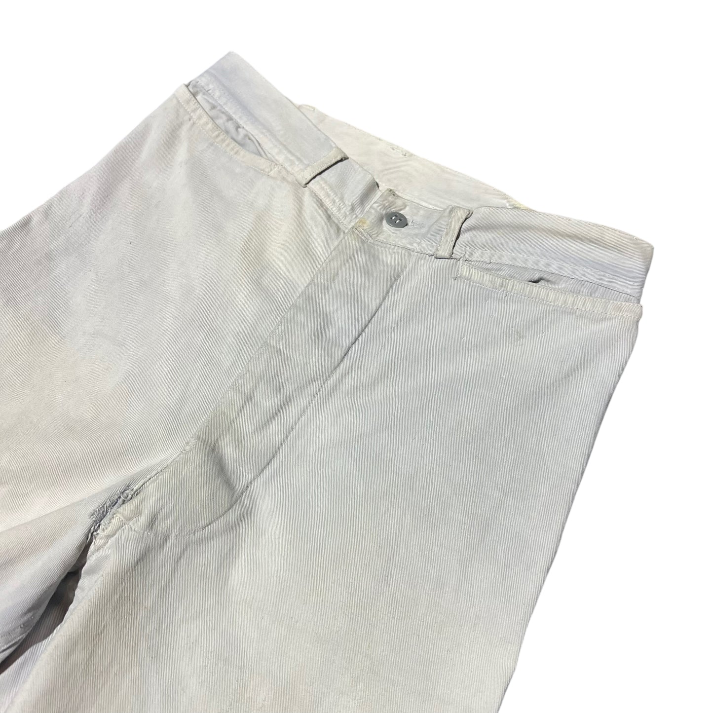 1930s USN Pre War slant pocket flared sailor pants light blue sunfaded white (27w)