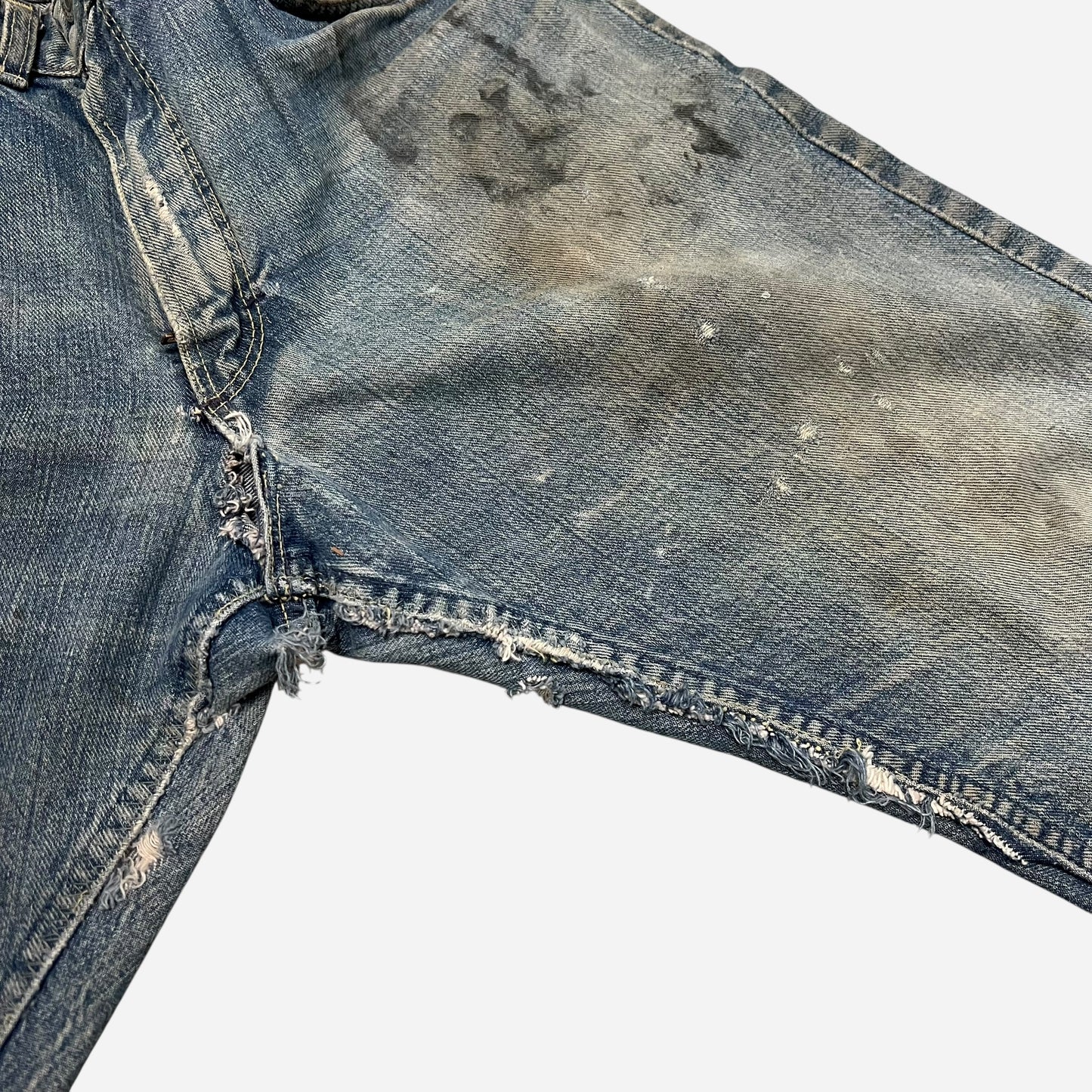 1950s Foremost half selvedge oil stained jeans (32w)