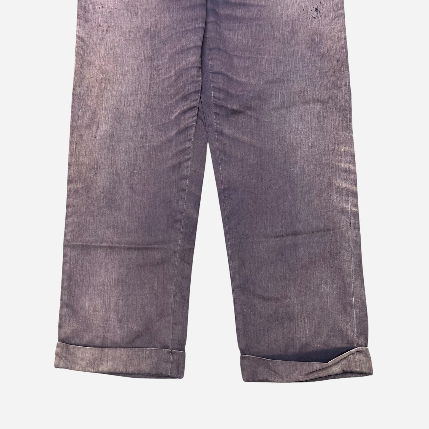 1950s Sweet Orr purple sun faded cotton buckle back work pants (31w)