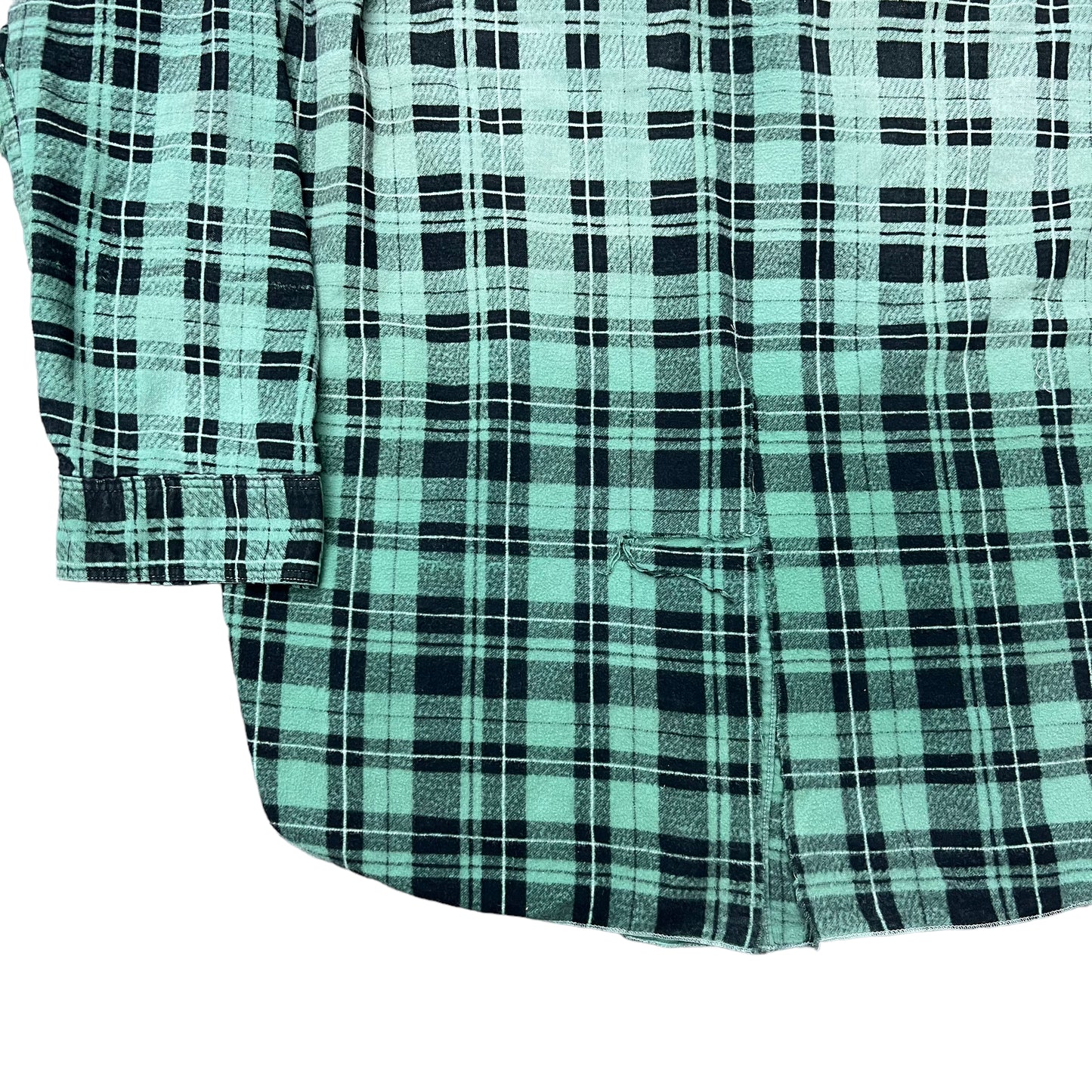 1940s The Big Favorite green plaid cotton flannel shirt (L/XL)