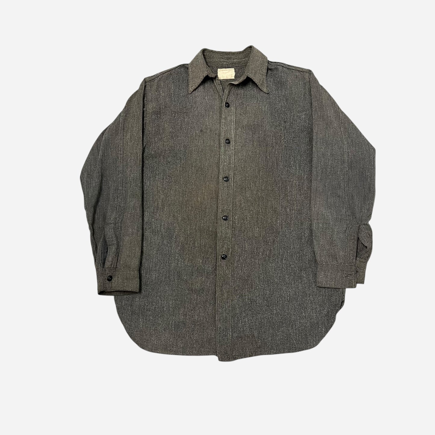 1940s Salt & pepper chambray shirt (S/M)
