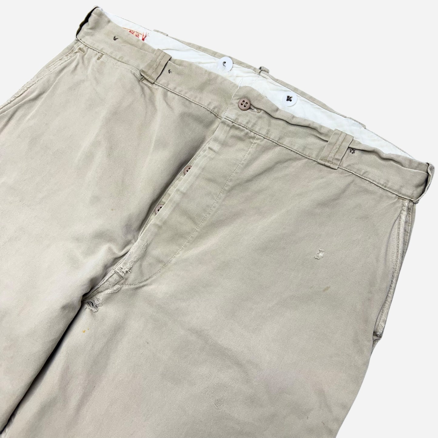 1950s Button fly khaki chino work pants (36w)