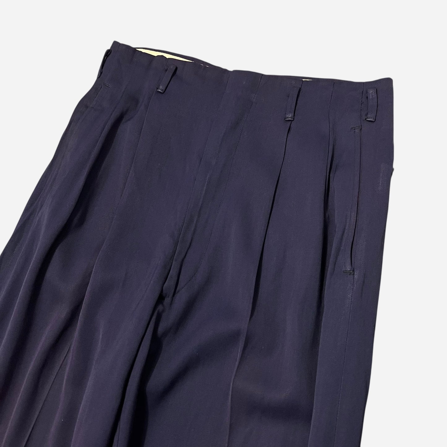1950s Purple rayon pleated pants (30w)